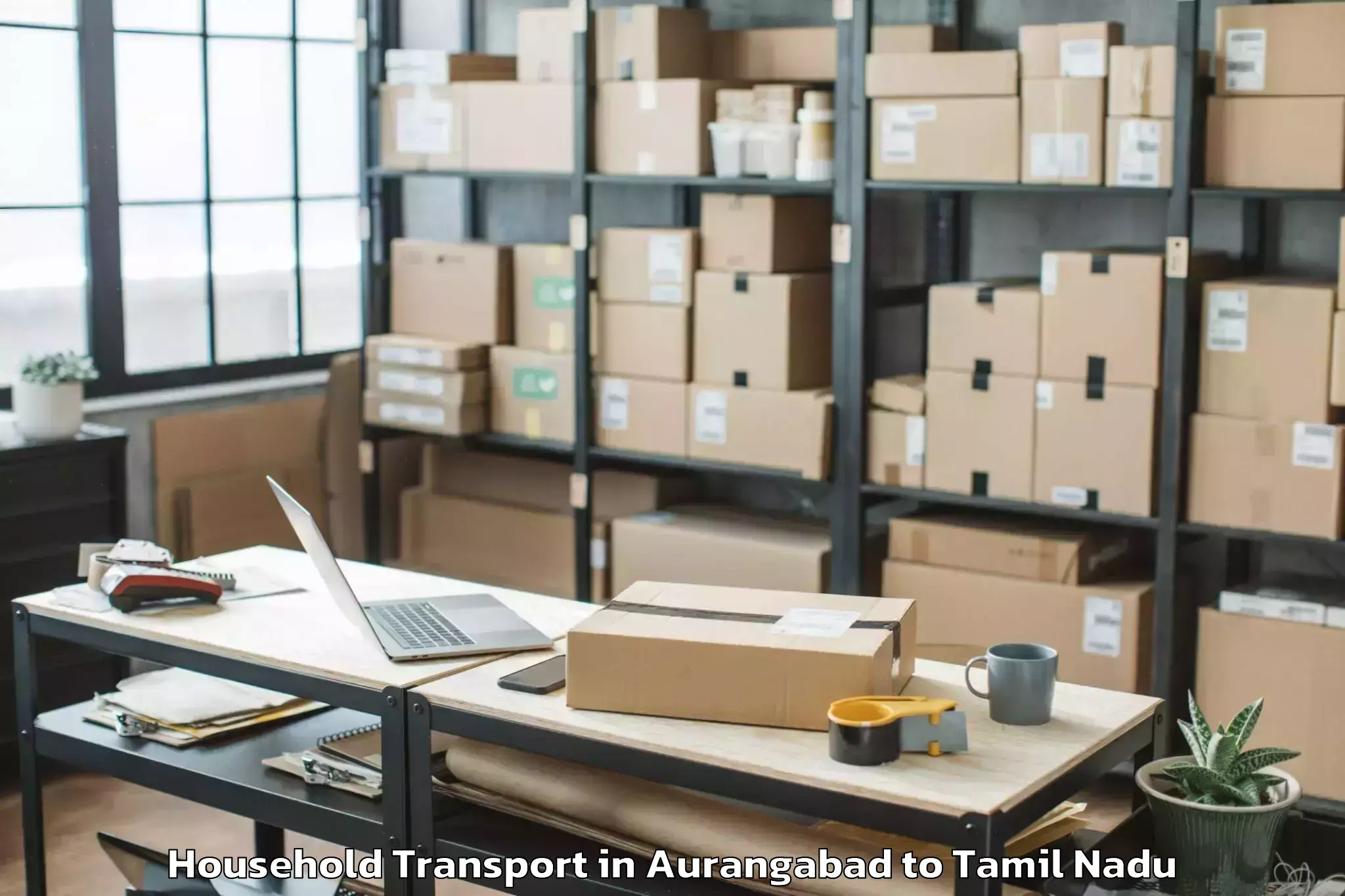 Reliable Aurangabad to Manachanallur Household Transport